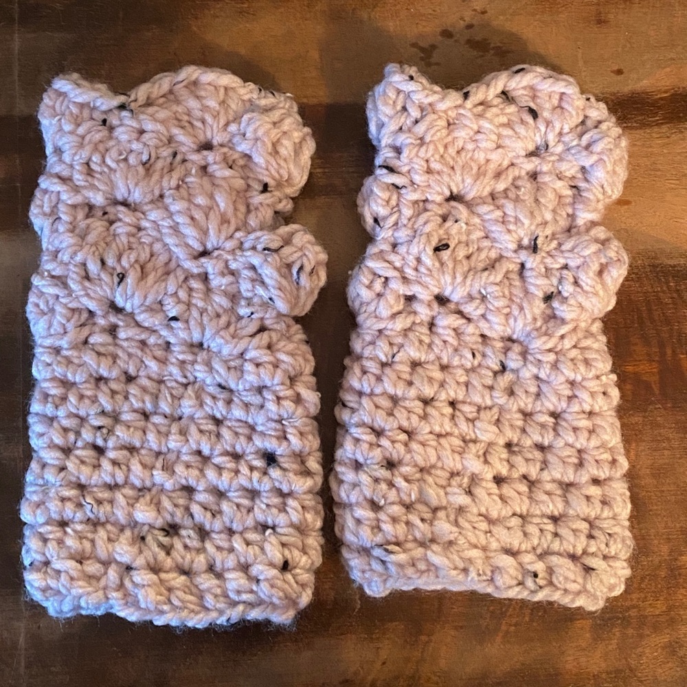 Crochet Fingerless Wrist Warmers Texting Gloves PK